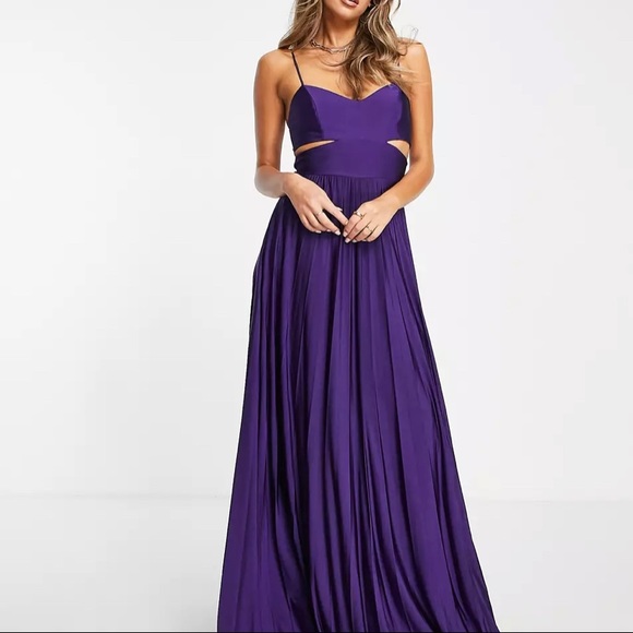 ASOS Trendyol maxi dress with side cut out in purple - Picture 1 of 3